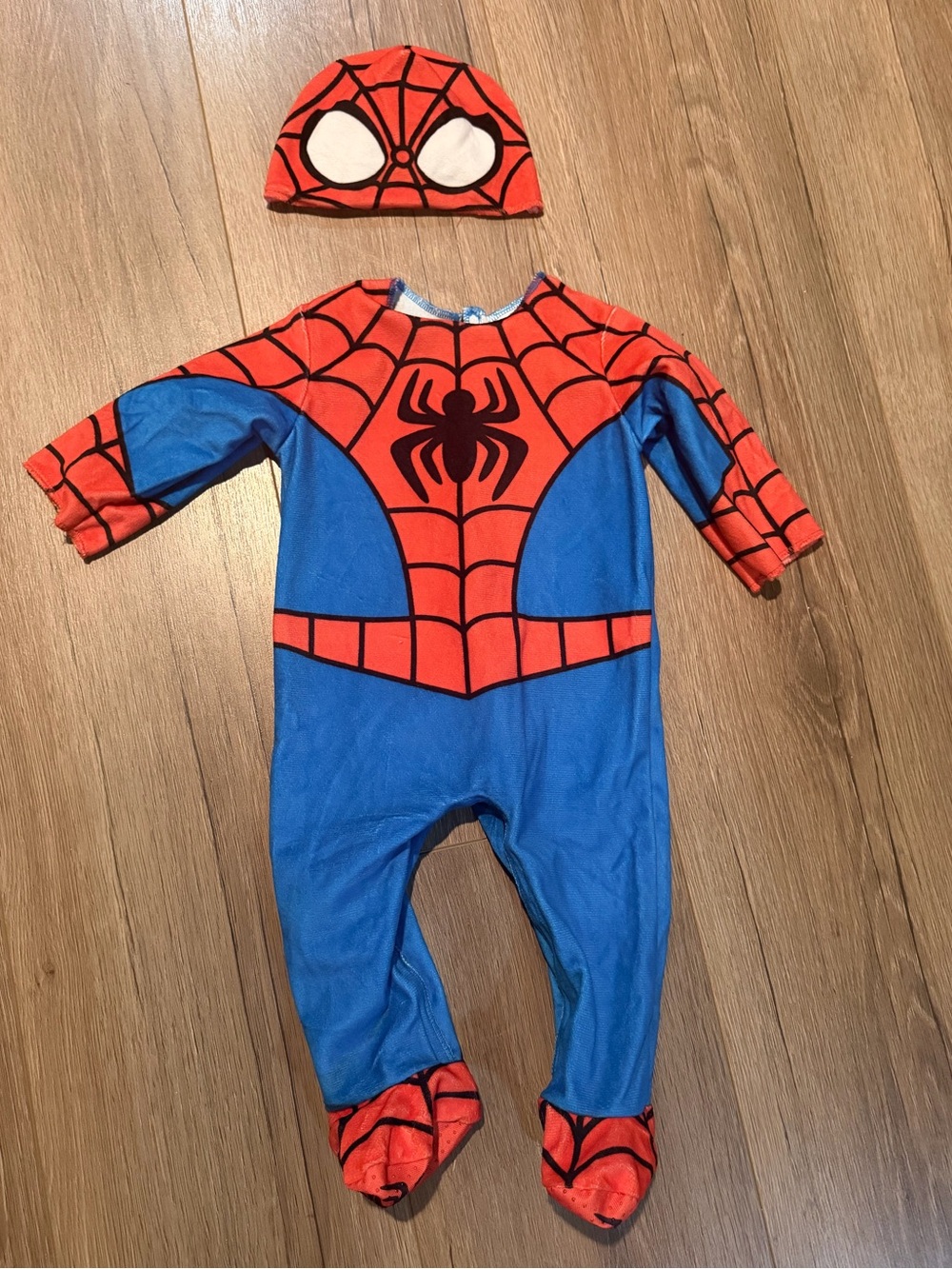 Marvel Jazwares Costume Play Baby Spider Man Halloween Outfit Hat 0-6m Boy